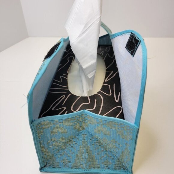Blue and Gold Songket Tissue Box Holder - Picture 5 of 11